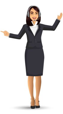 Takım, vektör çizim giyen işkadını