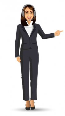 Takım, vektör çizim giyen işkadını