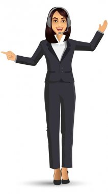 Takım, vektör çizim giyen işkadını