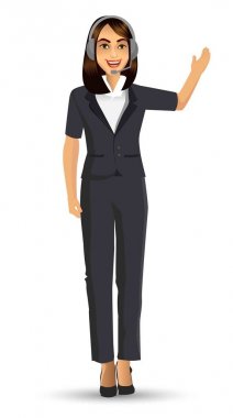 Takım, vektör çizim giyen işkadını