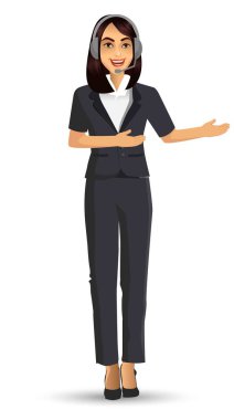 Takım, vektör çizim giyen işkadını