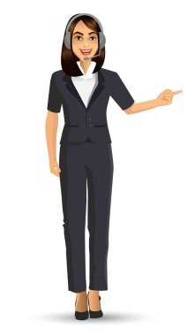 Takım, vektör çizim giyen işkadını