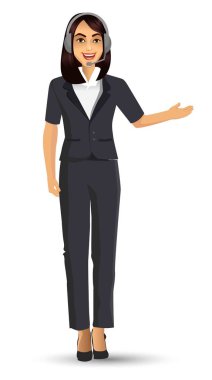 Takım, vektör çizim giyen işkadını