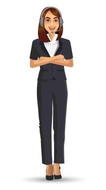 Takım, vektör çizim giyen işkadını