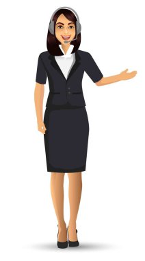 Takım, vektör çizim giyen işkadını