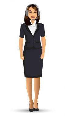 Takım, vektör çizim giyen işkadını