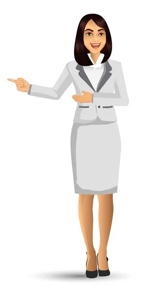 Businesswoman Wearing White Suit Vector Illustration — Stock Vector