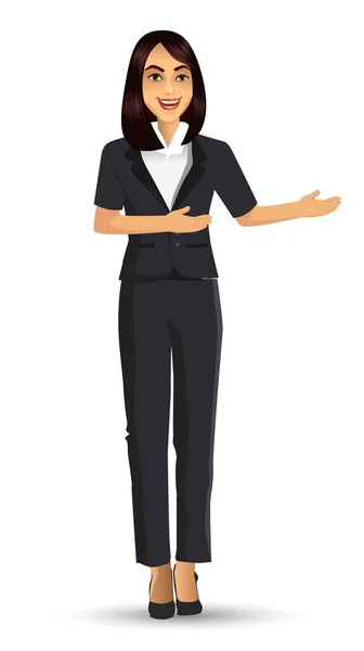 Mujer Negocios Con Traje Ilustración Vectores — Vector de stock