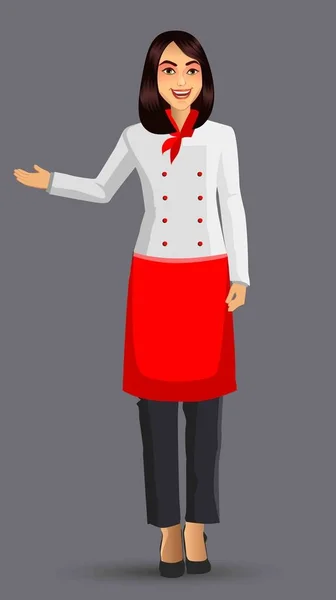 Illustration Femme Chef Éléments Gabarit Design Pour Votre Brochure Bannière — Image vectorielle