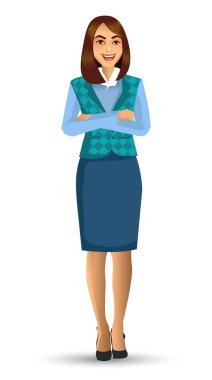 Öğretmen bir poz sunudaki vektör çizim