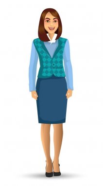 Öğretmen bir poz sunudaki vektör çizim