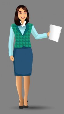 Öğretmen bir poz sunudaki vektör çizim