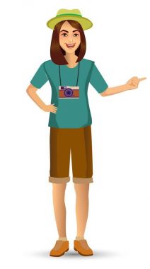 kadın seyahat etmek, tasarım şablonu öğeleri kutlamalar tatil ve faaliyetleri için vektör illüstrasyon izole.