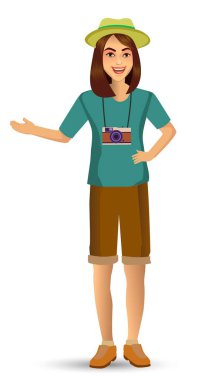 kadın seyahat etmek, tasarım şablonu öğeleri kutlamalar tatil ve faaliyetleri için vektör illüstrasyon izole.