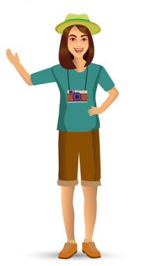 kadın seyahat etmek, tasarım şablonu öğeleri kutlamalar tatil ve faaliyetleri için vektör illüstrasyon izole.