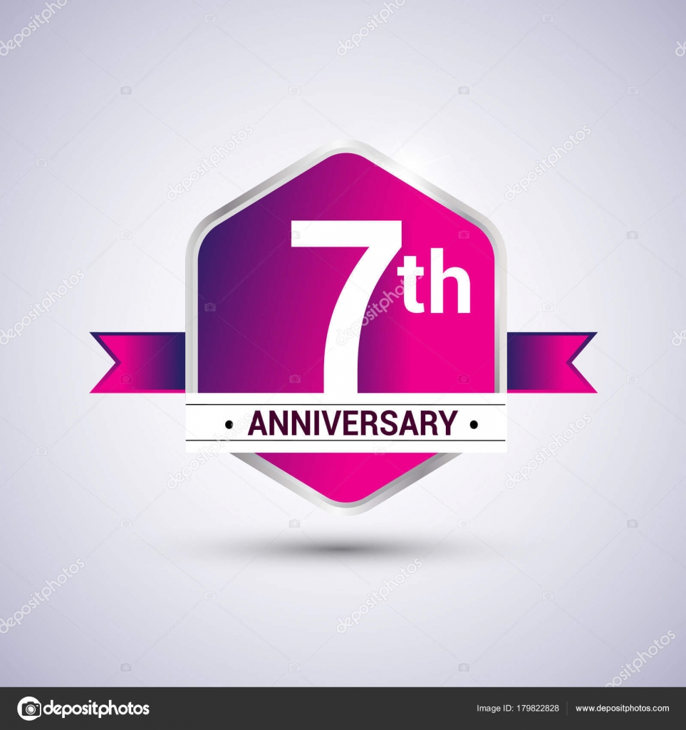 Logo 7th anniversary celebration — Stock Vector © Vectorideas #179822828