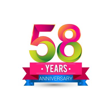 58 yıl yıldönümü kutlama logosu