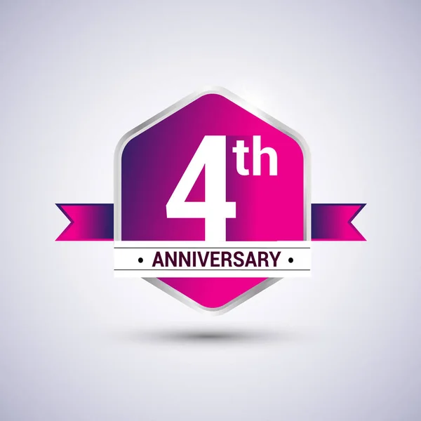 Logo 4. évforduló megünneplése — Stock Vector