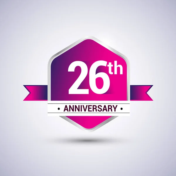 Logo 26º aniversario de la celebración — Vector de stock
