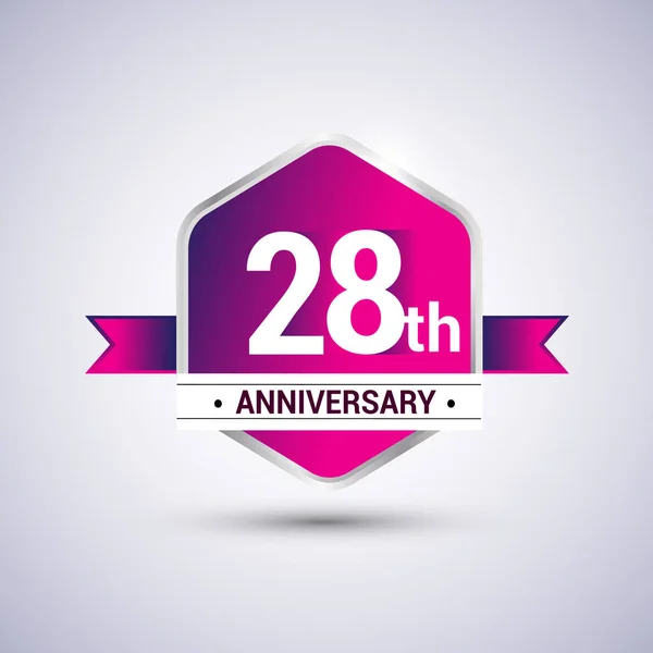Logo Celebración del 28º aniversario — Vector de stock
