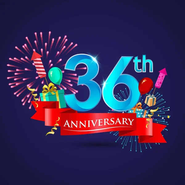 Celebrando o logotipo do aniversário 36 — Vetor de Stock