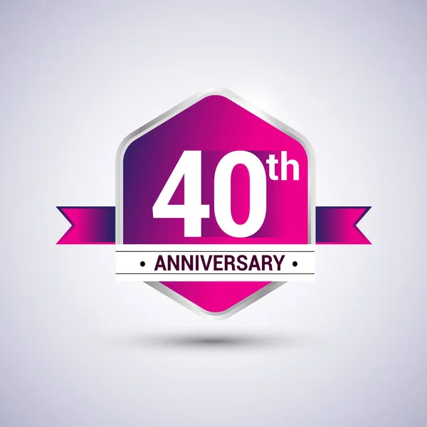 Logo 40th anniversary celebration — Stock Vector