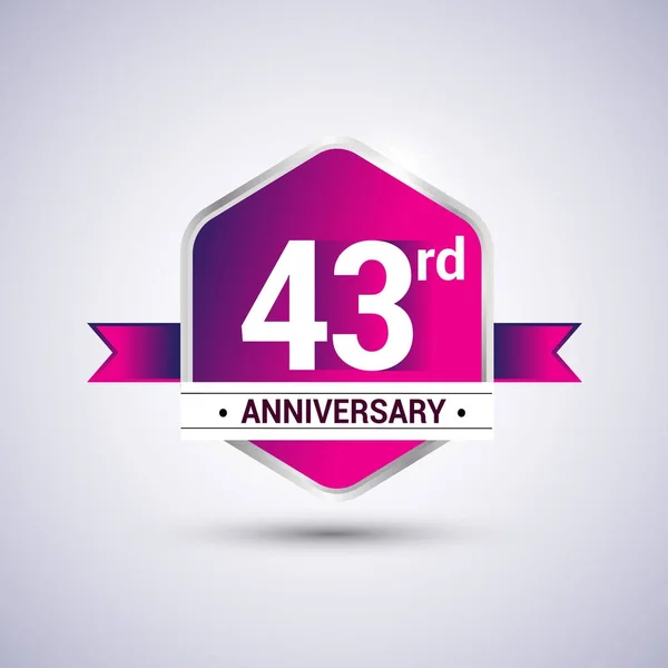 Logo 43th anniversary celebration — Stock Vector