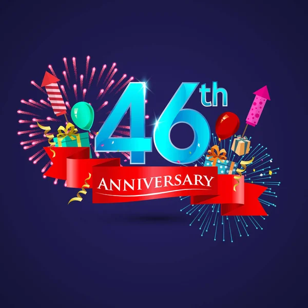 Z okazji 46 urodzinowe logo — Wektor stockowy