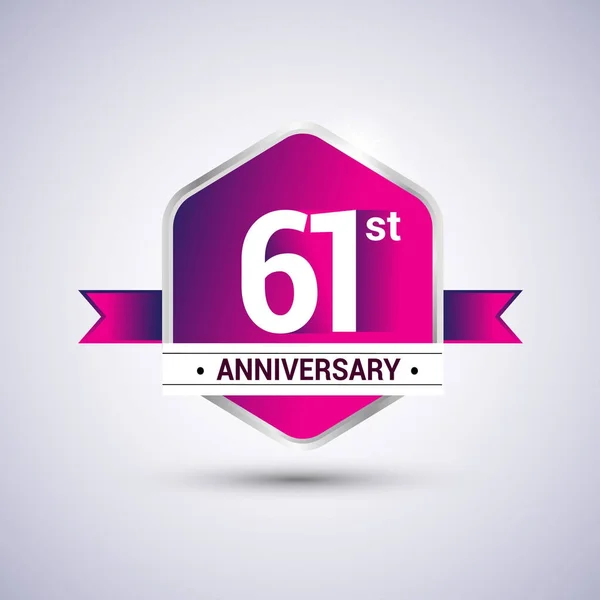 Logo 61. évforduló megünneplése — Stock Vector
