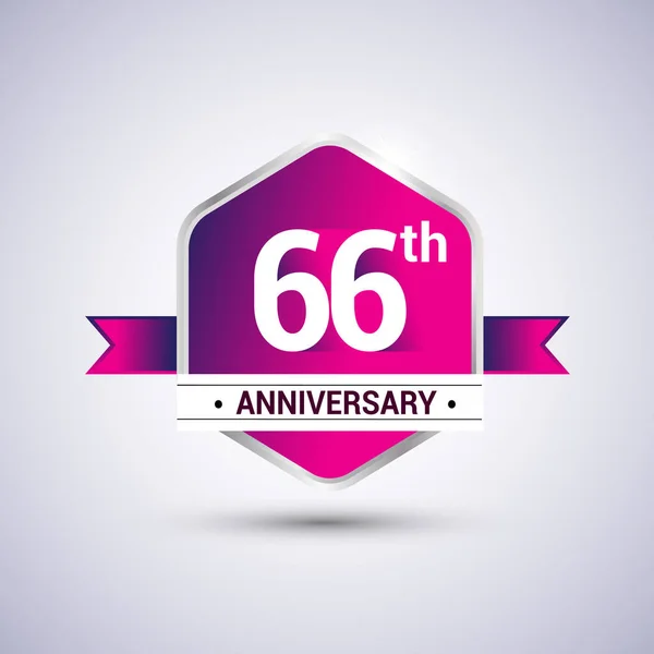 Logo 66. évforduló megünneplése — Stock Vector