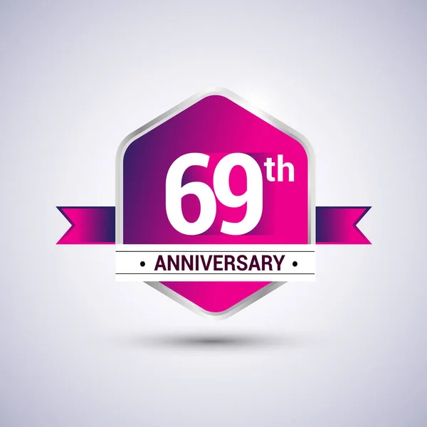 Logo 69 évforduló megünneplése — Stock Vector