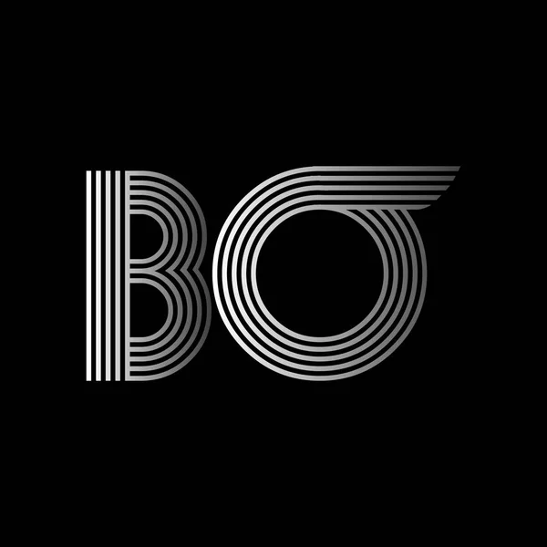 Zarif ilk logo Bo harfler — Stok Vektör