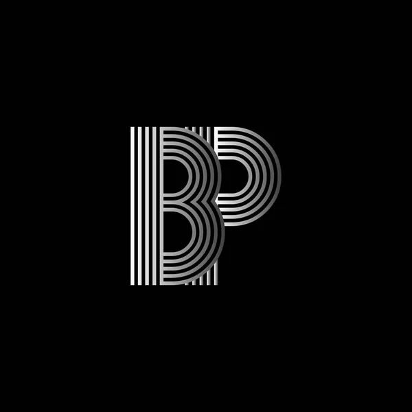 Logotipo inicial elegante letras BP — Vetor de Stock