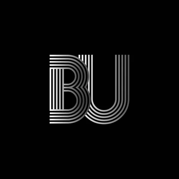 Logotipo inicial elegante BU letras — Vetor de Stock