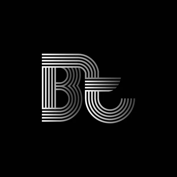 Logotipo inicial elegante BT cartas — Vetor de Stock