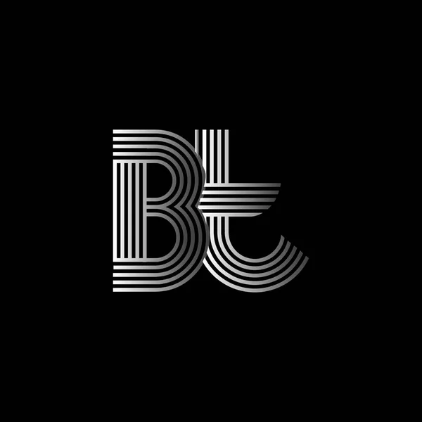 Elegante logotipo inicial letras BT — Archivo Imágenes Vectoriales