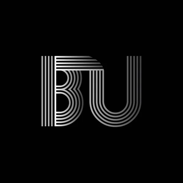 Елегантний Початковий логотип BU літери — стоковий вектор