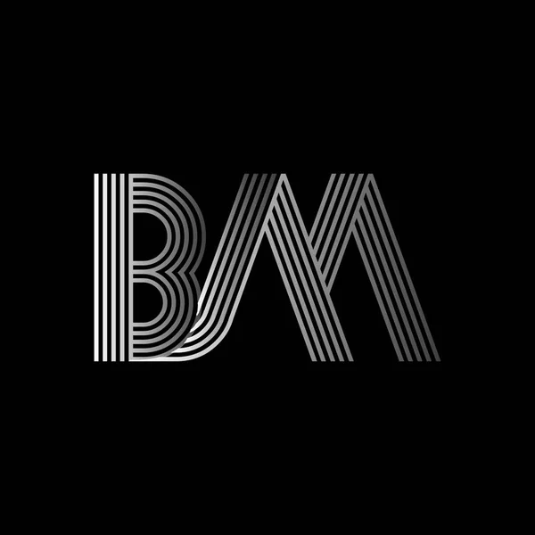 Logotipo inicial elegante BM letras — Vetor de Stock