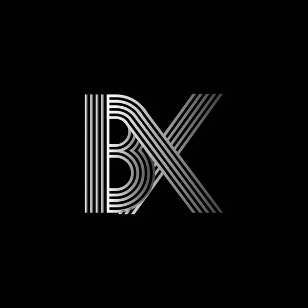 Logotipo inicial elegante BX letras — Vetor de Stock