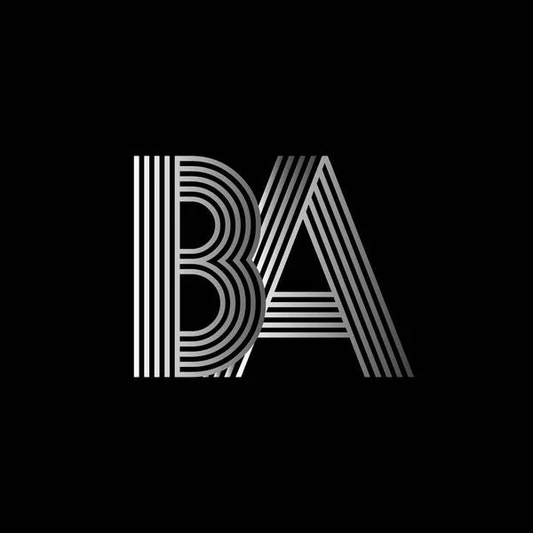 Zarif ilk logo Ba harfler — Stok Vektör