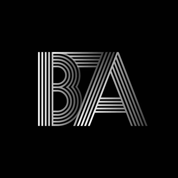 Zarif ilk logo Ba harfler — Stok Vektör