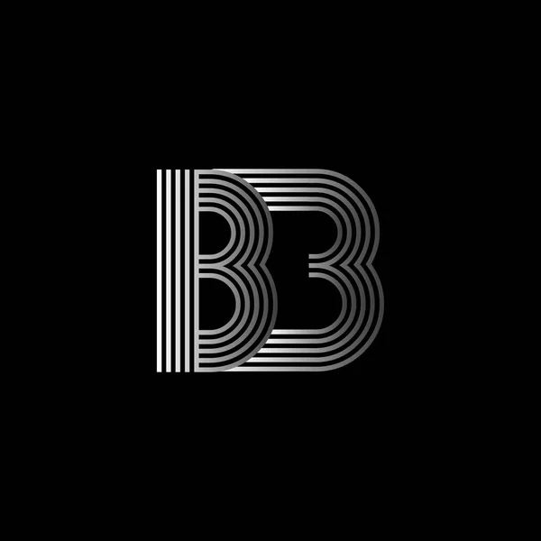 Zarif ilk logo Bb harfler — Stok Vektör