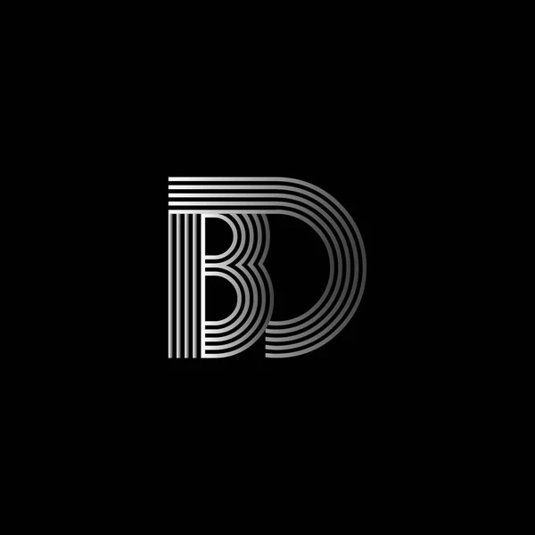 Κομψό αρχικό λογότυπο Bd γράμματα — Διανυσματικό Αρχείο
