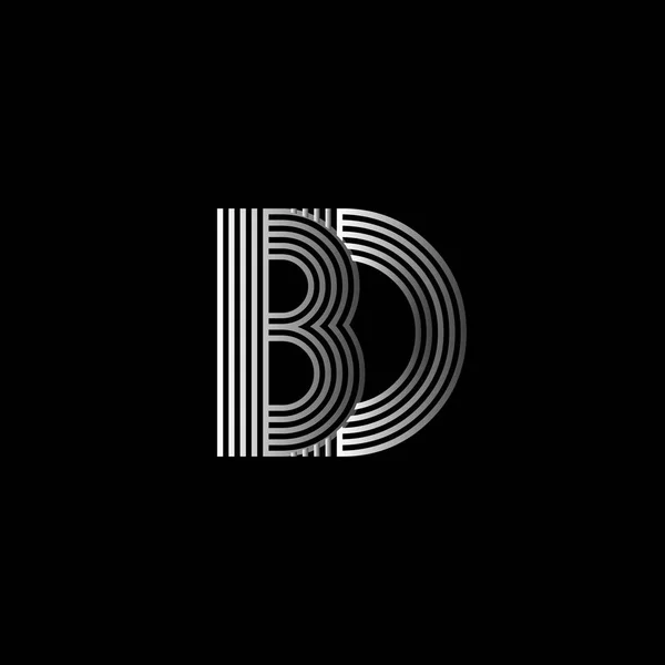 Elegante eerste logo Bd brieven — Stockvector
