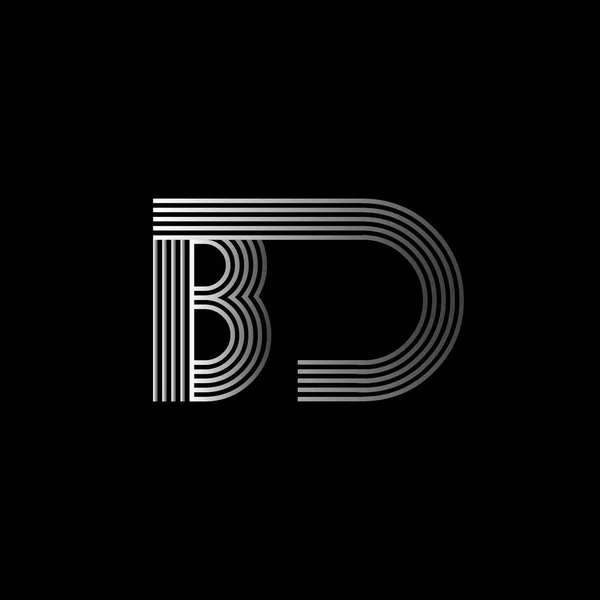 Κομψό αρχικό λογότυπο Bd γράμματα — Διανυσματικό Αρχείο