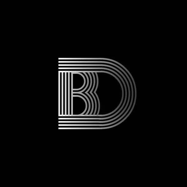 Zarif ilk logo Bd harfler — Stok Vektör