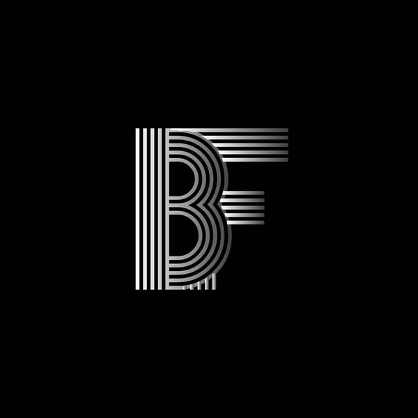 Zarif ilk logo Bf harfler — Stok Vektör