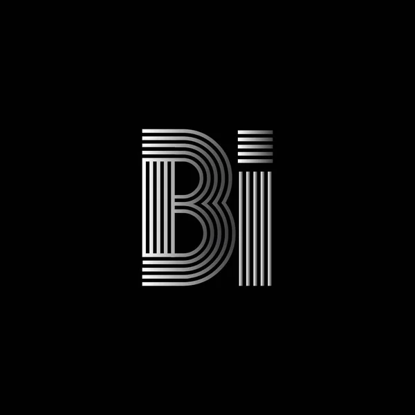 Zarif ilk logo BI harfler — Stok Vektör