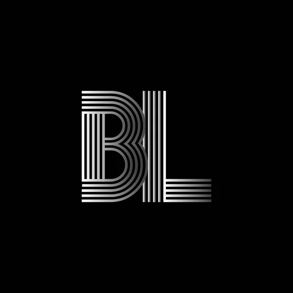 Zarif ilk logo Bl harfler — Stok Vektör