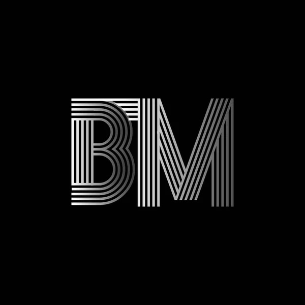 Zarif ilk logo Bm harfler — Stok Vektör